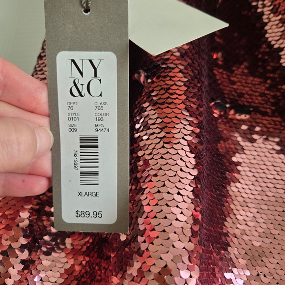 Eva Mendes for New York & Co. Two-Toned Sequin Pencil Skirt - Pink/Silver - Picture 6 of 10